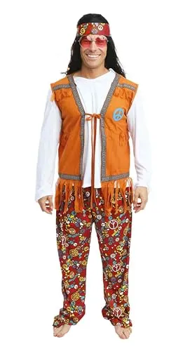 P'tit Clown Re21159 Costume Hippie Uomo L-XL Anni 70