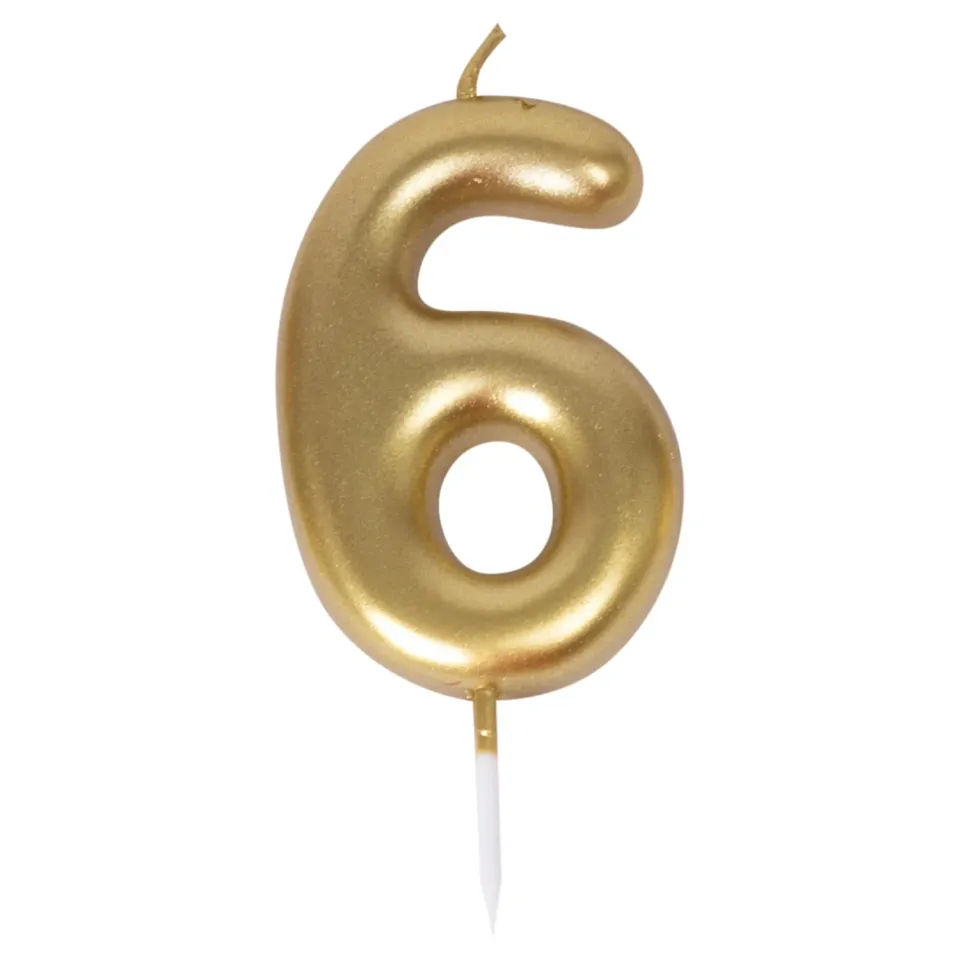 P'tit Clown candela numero 6 oro per torta