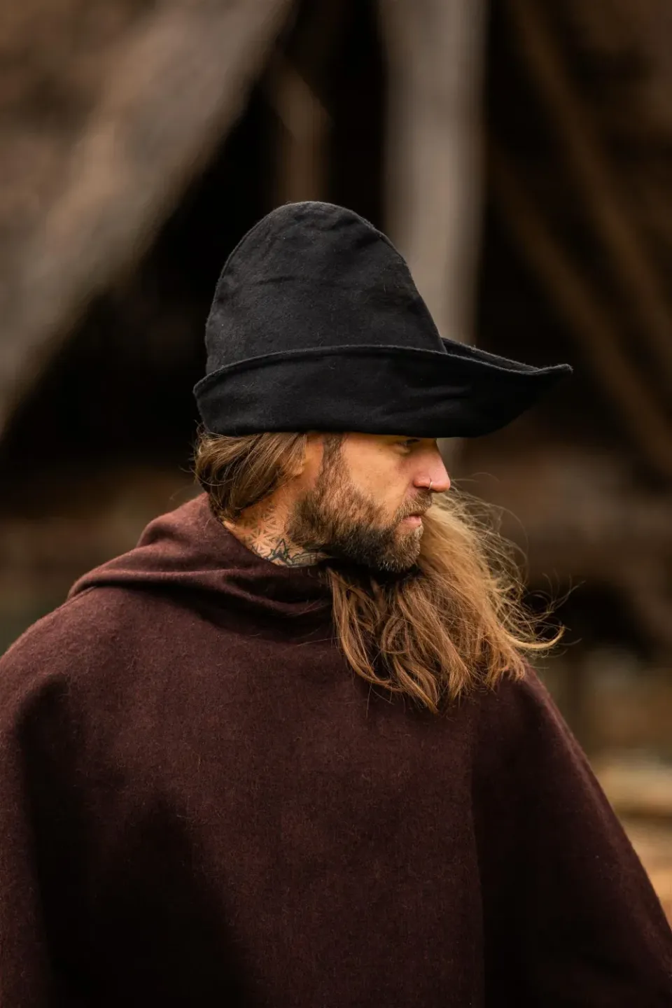 La Bottega di Merlino Robin Hood cappello nero cotone