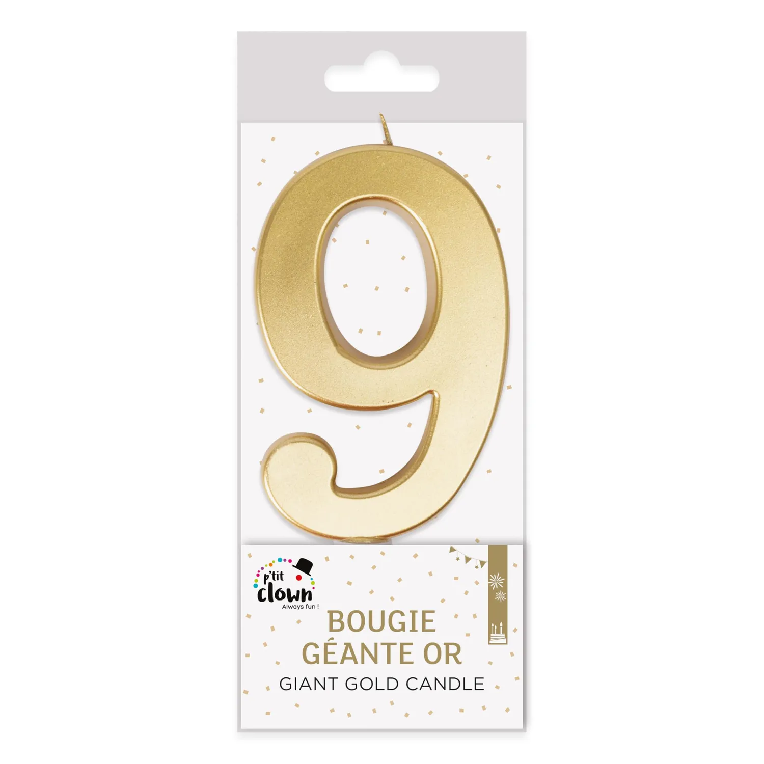 P'tit Clown 23959 candela gigante oro numero 9