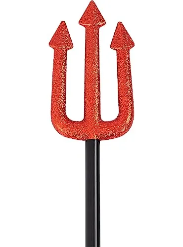Funidelia Tridente Glitter Accessorio Rosso 50 cm Donna
