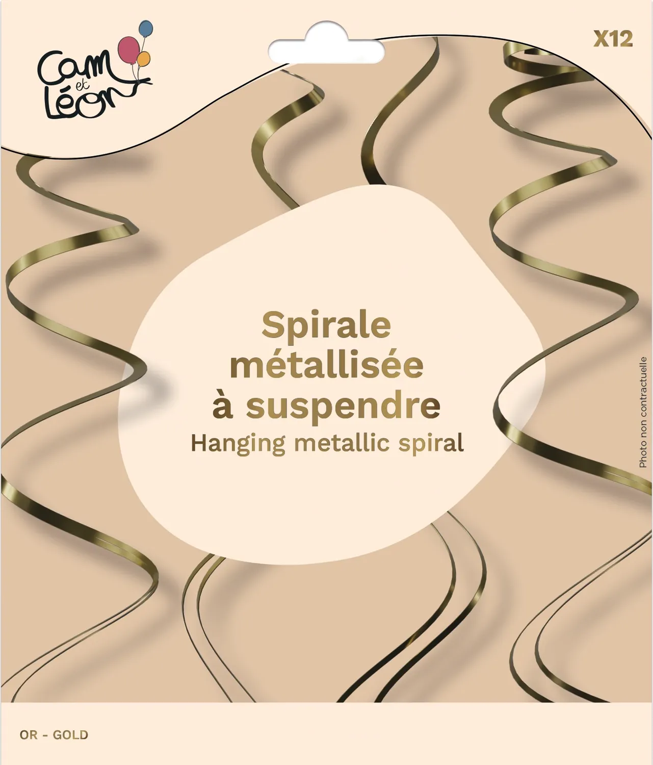 P'tit Clown spirali metallizzate oro 12 pezzi festa
