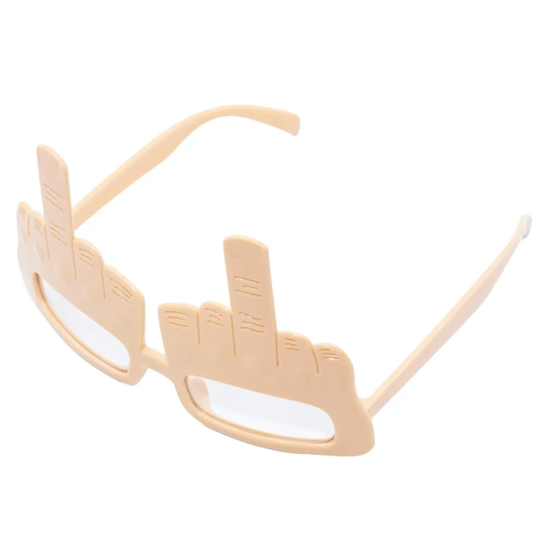 P'tit Clown Dito occhiali adulti beige mani scherzo