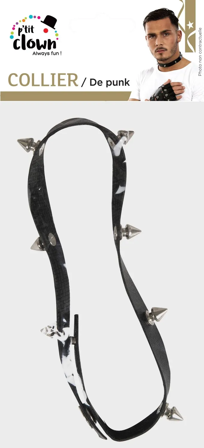 P'tit Clown 18400 collana punk nera per Halloween