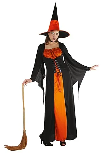 P'tit Clown Costume strega donna L/XL nero arancione