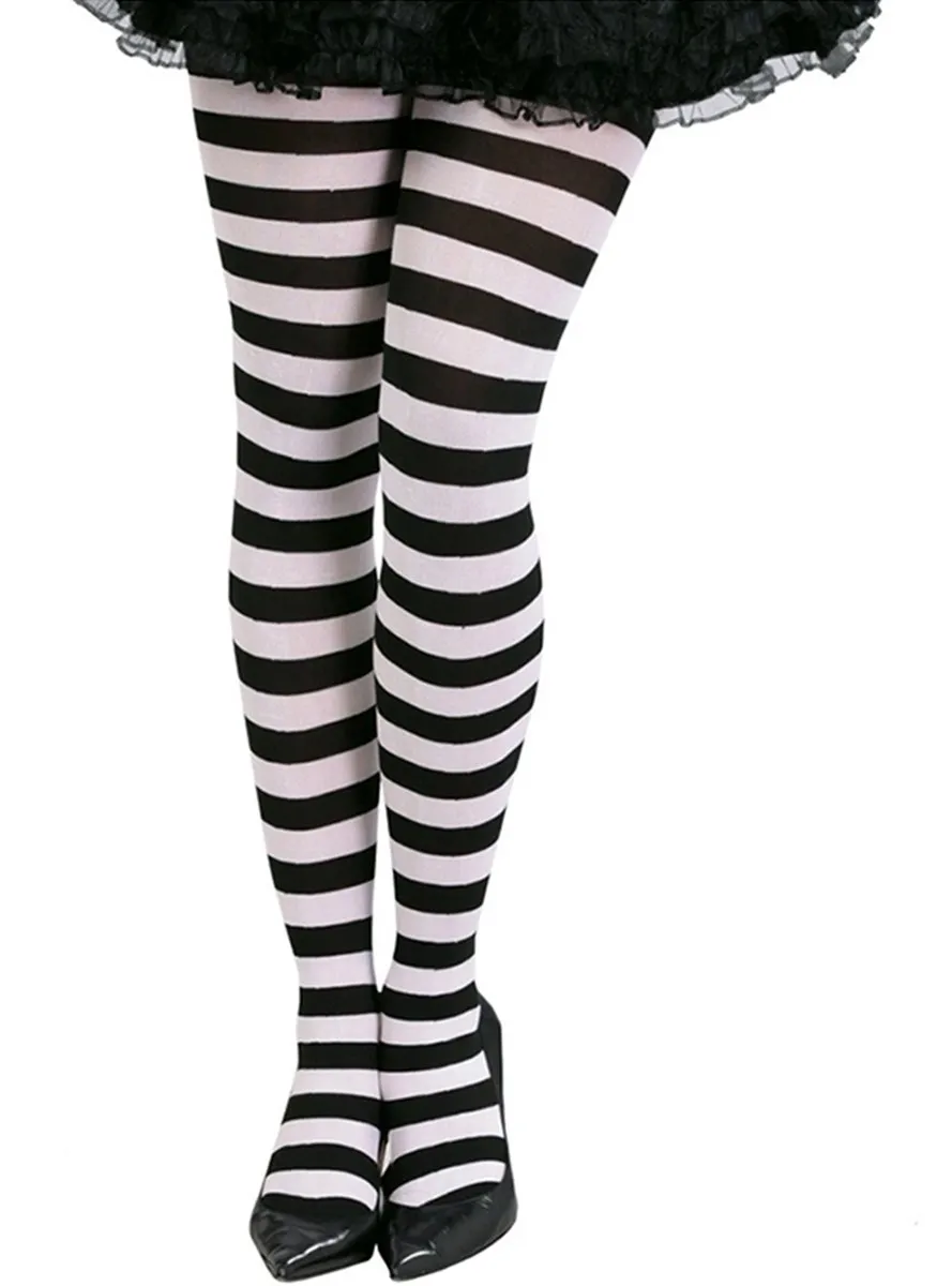 Guirca Collant a Righe Donna Arancio Nero per Carnevale