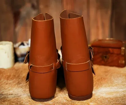 La Bottega di Merlino Stivaletti Pelle Tripla Fibbia Ottone