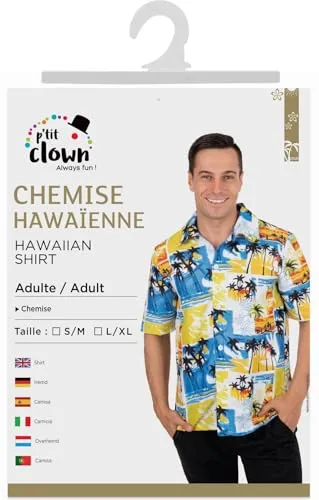 P'tit Clown camicia hawaiana Streetwear S-M in poliestere estiva
