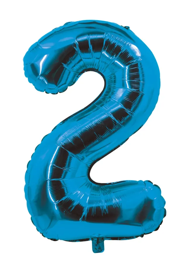P'tit Clown 2 palloncino numero 85 cm blu elettrico