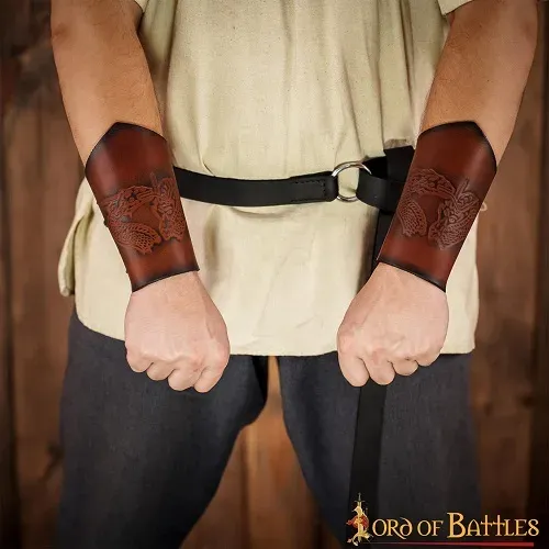 La Bottega di Merlino Celtic bracciali pelle di bufalo motivo celtico