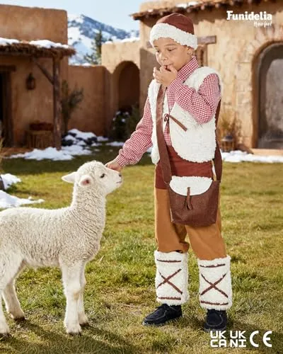 Funidelia Pastore Costume Bambino 5-6 Anni Natale 5 Pezzi