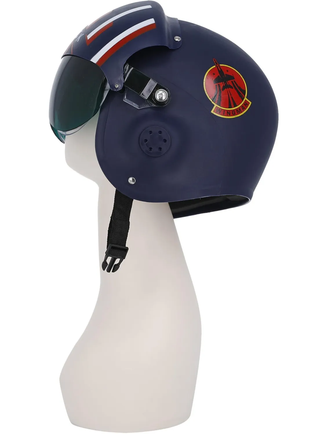 Smiffys Top Gun Maverick casco pilota blu rosso
