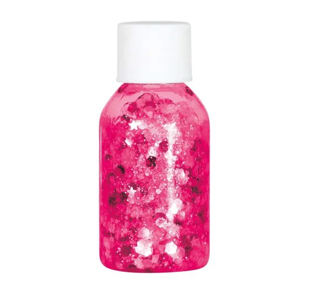 Fiestas Guirca Gel Fucsia Glitter Flacone Trucco Brillante