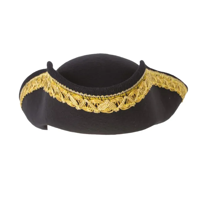 P'tit Clown RE91491 tricorno feltro adulto nero argento