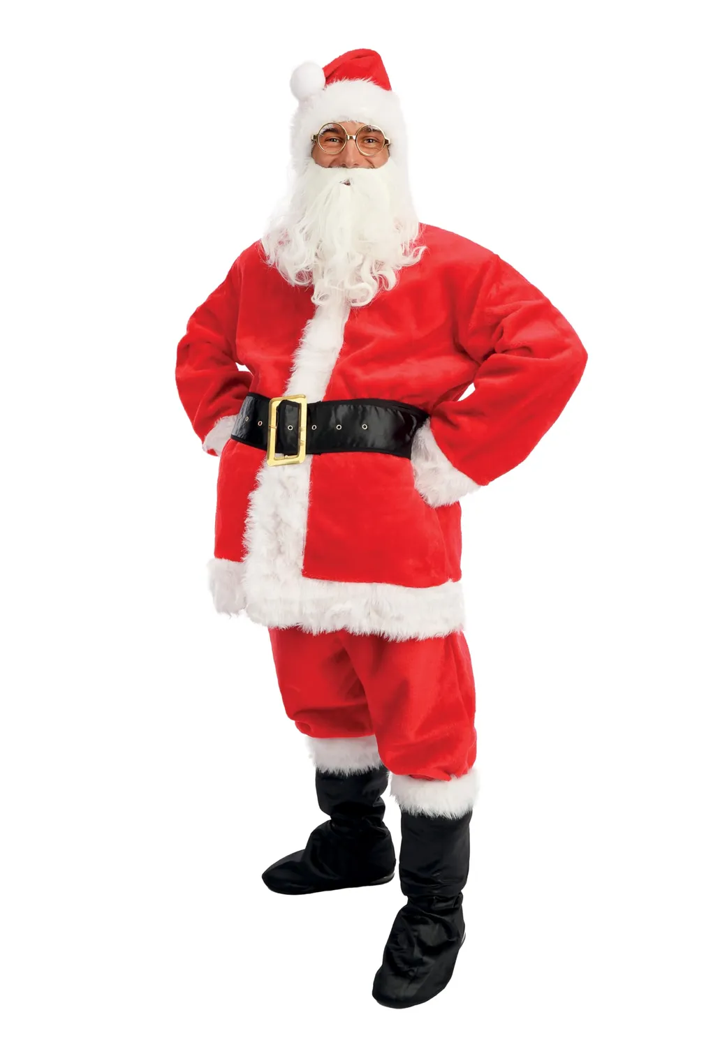P'tit Clown costume Babbo Natale adulto pelliccia con accessori