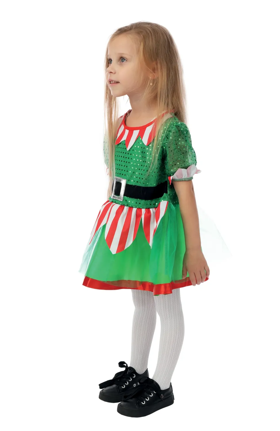P'tit Clown Elfo Natale Costume Bimba 5-6 anni verde