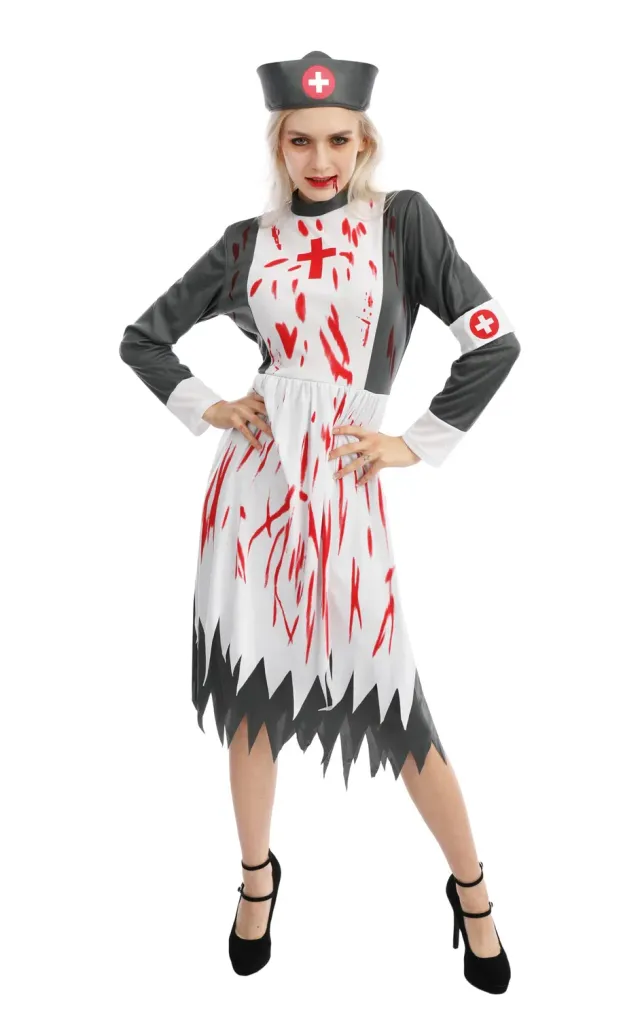 P'tit Clown Infermiera Insanguinata costume vestito S-M