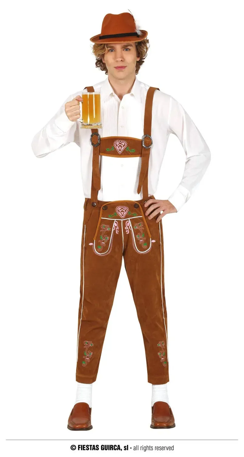 Fiestas Guirca Oktoberfest Costume Bavarese Uomo Lederhosen
