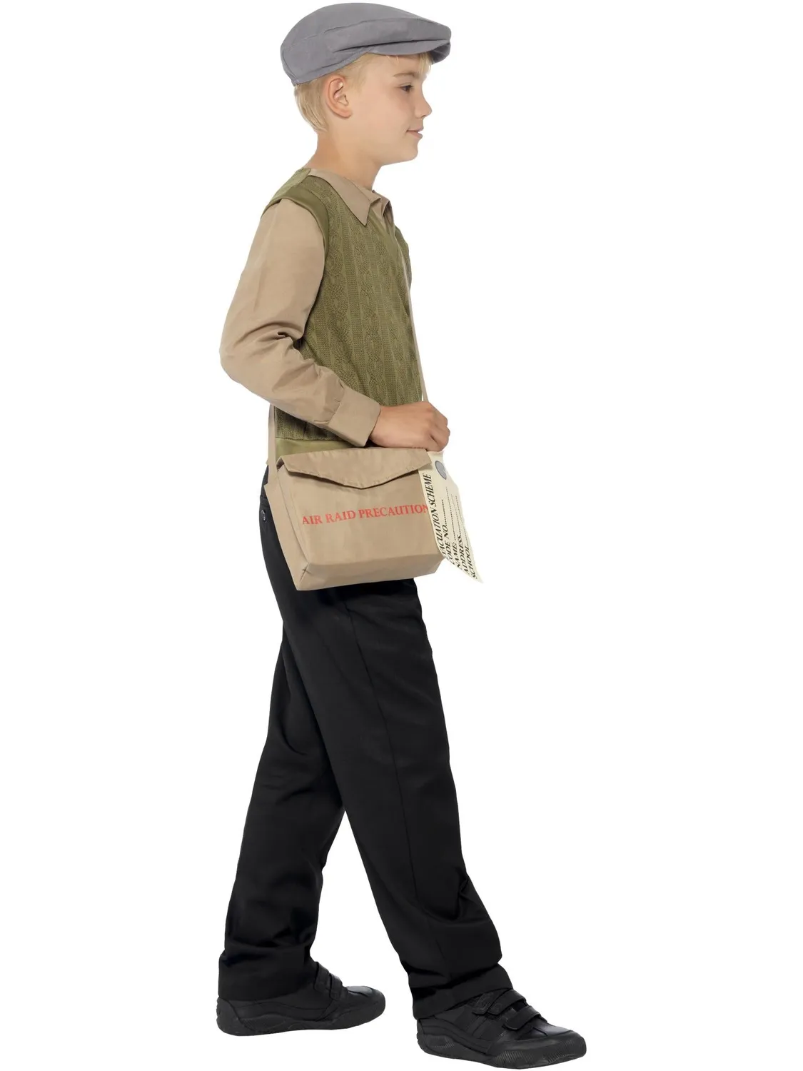 Smiffys Evacuee Boy Kit costume bambino verde M 7-9 anni