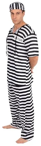 P'tit Clown Costume Prigioniero Adulto L-XL Strisce