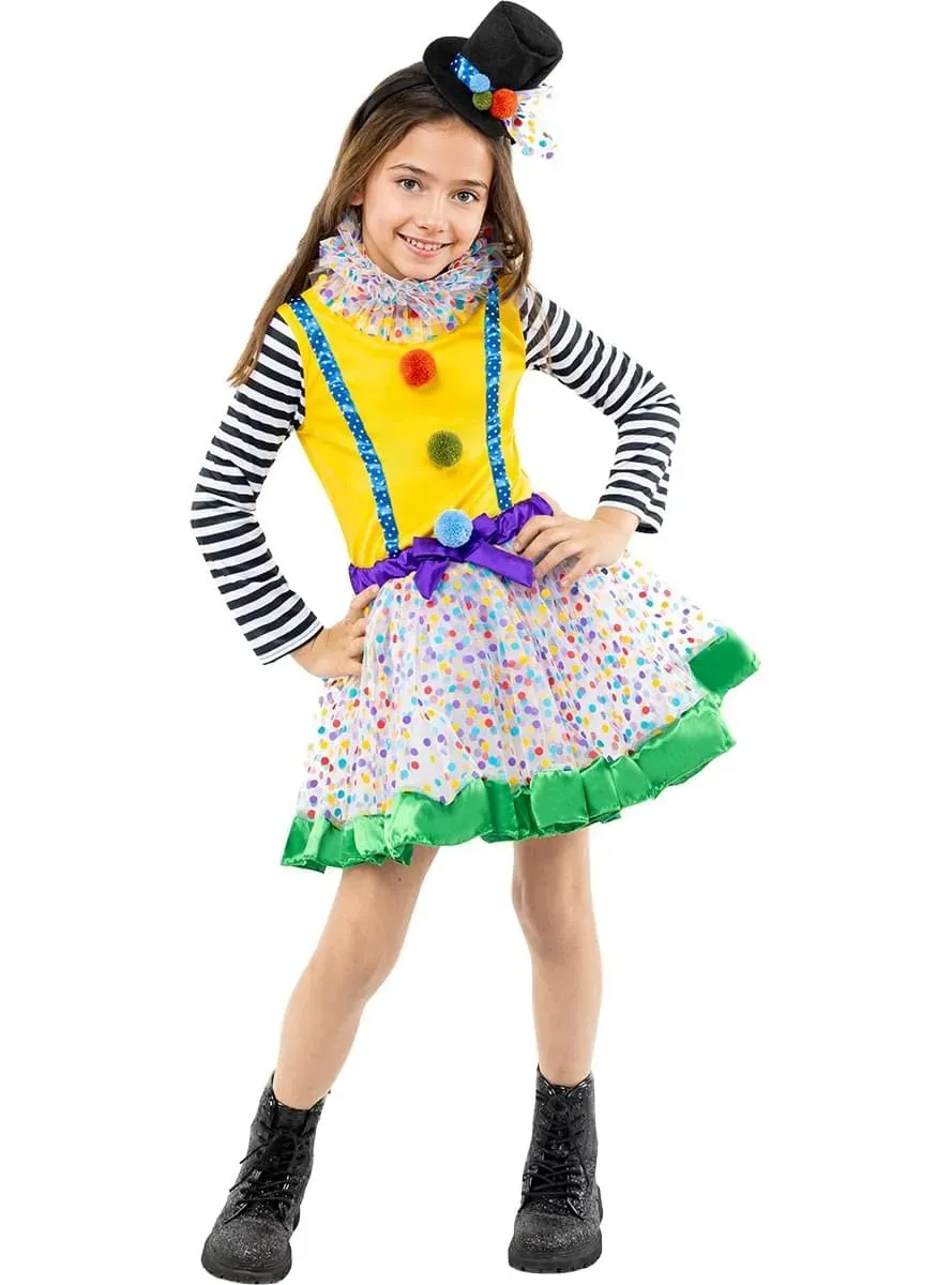 Funidelia Costume Clown Deluxe Bambina 3-4 Anni Giallo