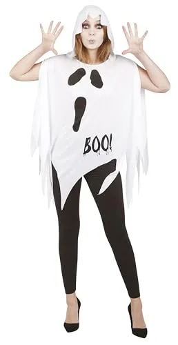 P'tit Clown 22109 costume fantasma poncho bianco adulto