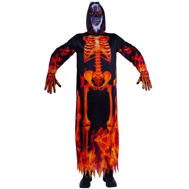 SEA HARE Fiamma costume scheletro adulto con cappuccio poliestere