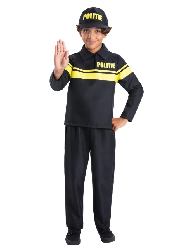 Smiffys Netherlands Politie costume poliziotto nero 10-12 anni