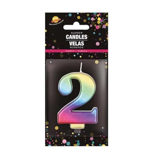 Fiestas Guirca Candela Numero 8 cm Torta Multicolore