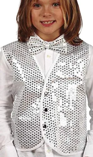Guirca gilet paillettes argento bambino festa