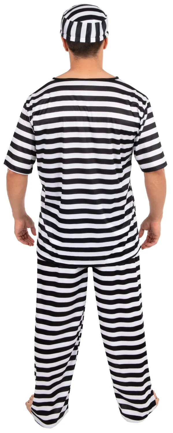 P'tit Clown Costume Prigioniero Adulto L-XL Strisce
