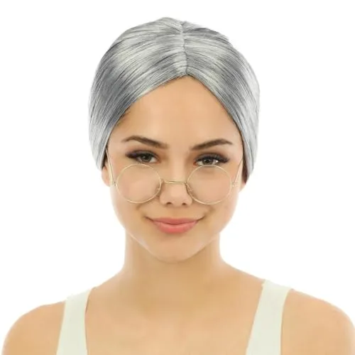 P'tit Clown 86011 parrucca nonna taglia unica grigia