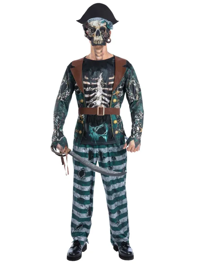 Smiffys Pirata Scheletro Capitano Costume Uomo L