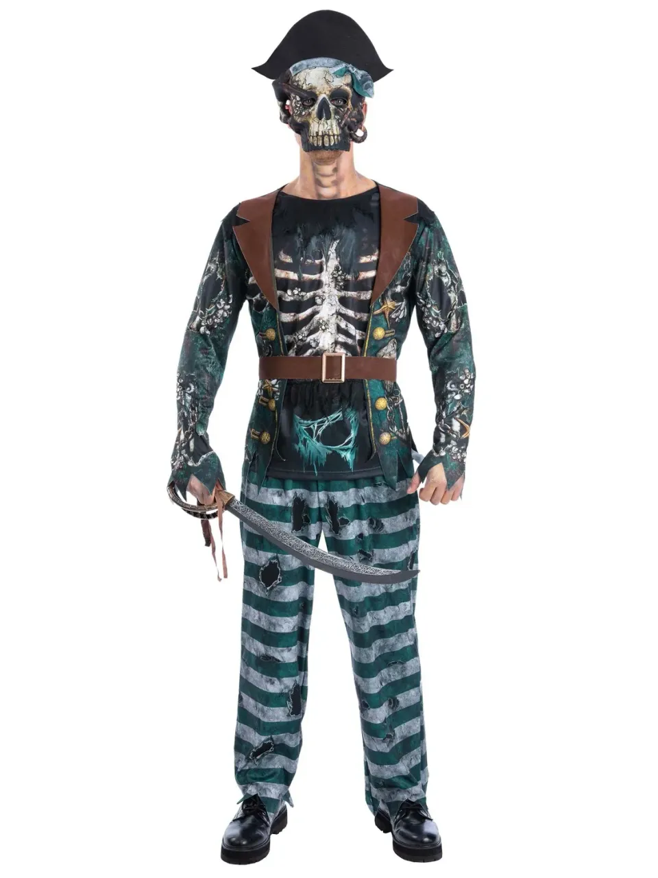 Smiffys Pirata Scheletro Capitano Costume Uomo L