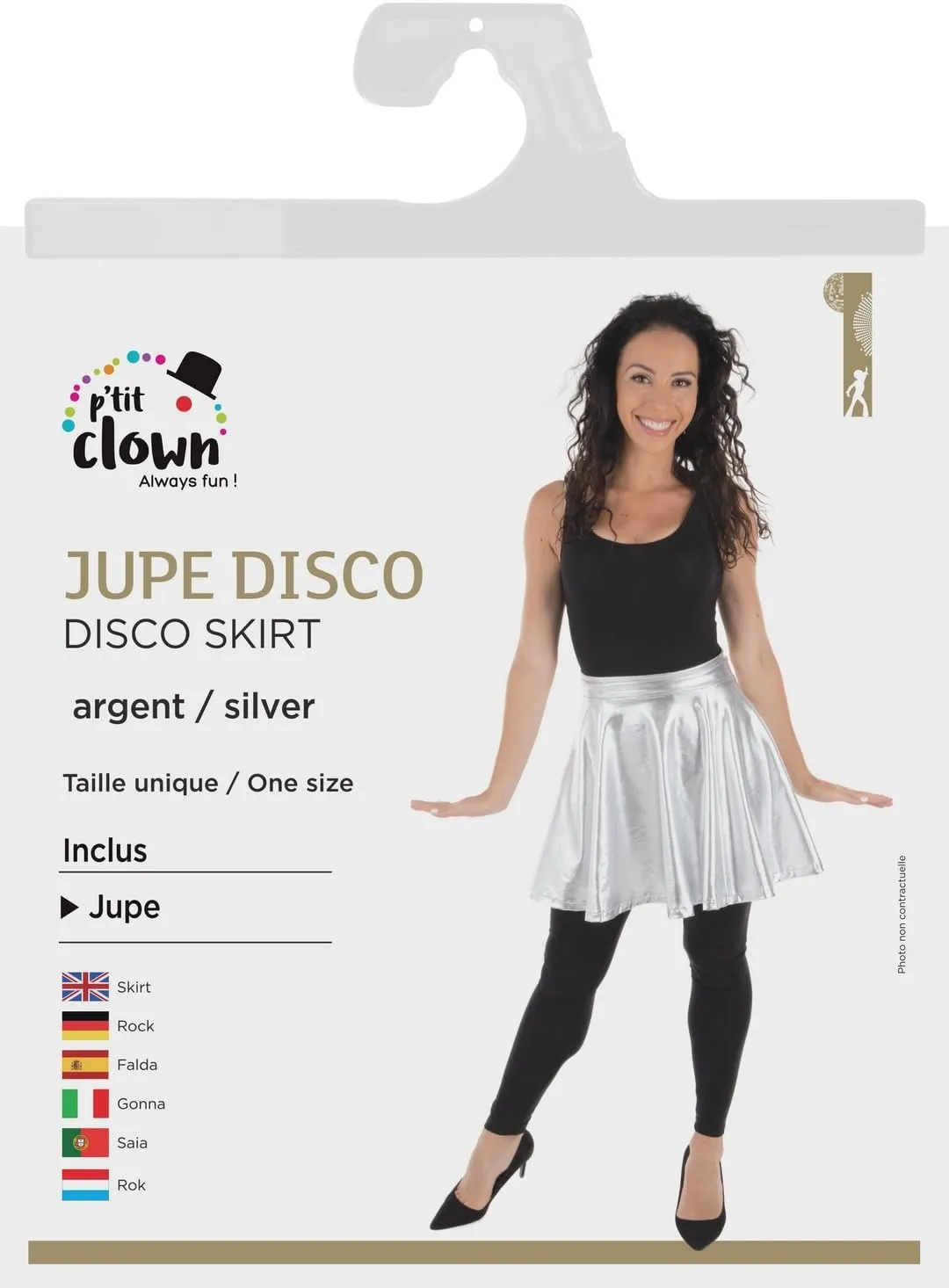 P'tit Clown Disco Gonna Argento Donna Taglia Unica