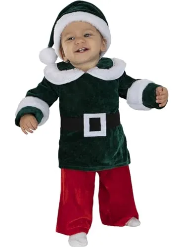 Funidelia Costume elfo deluxe bebè 6-12 mesi verde