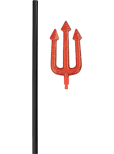 Funidelia Tridente Glitter Accessorio Rosso 50 cm Donna