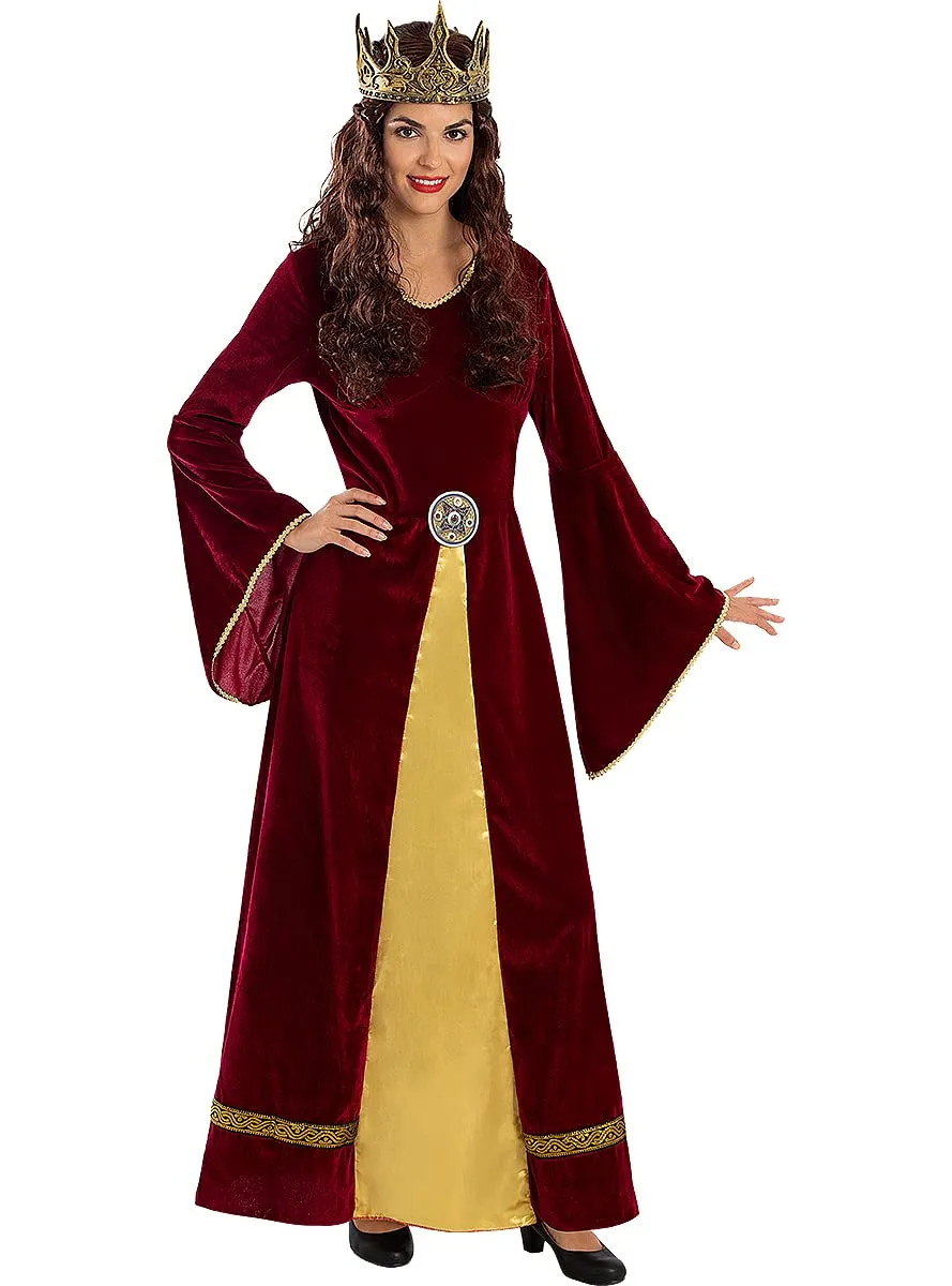 Funidelia Parrucca Principessa Medievale marrone per Carnevale
