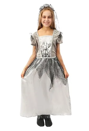 P'tit Clown costume sposa ragno grigio bambina con cerchietto