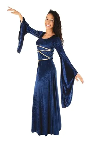 P'tit Clown Abito Medievale Donna Blu L-XL Elegante