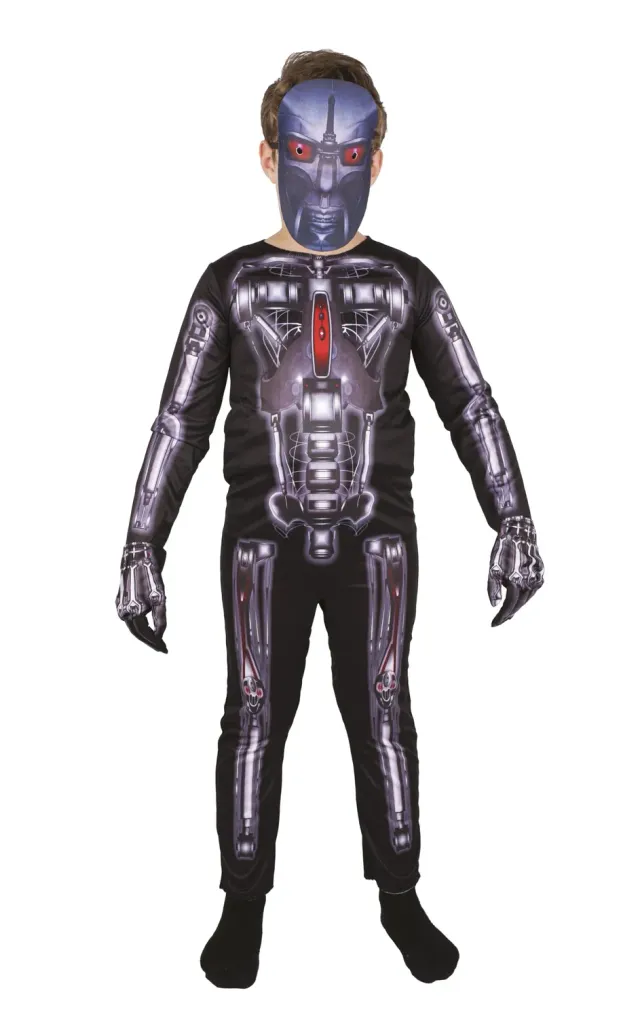 P'tit Clown Costume Robot Scheletro Bambino 7-9 Anni Completo