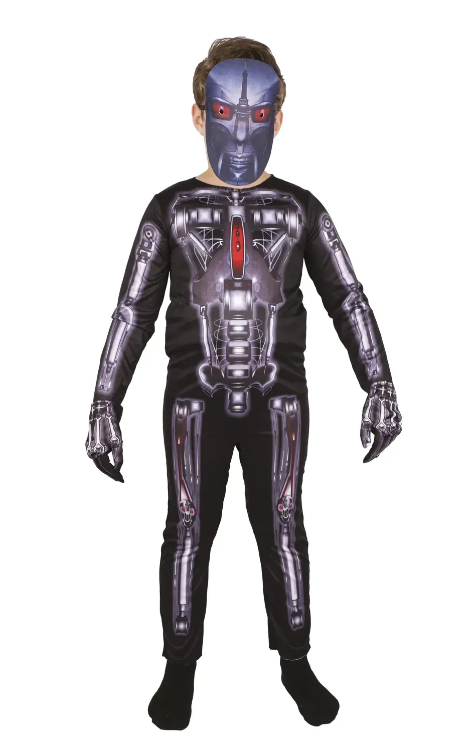 P'tit Clown Costume Robot Scheletro Bambino 7-9 Anni Completo