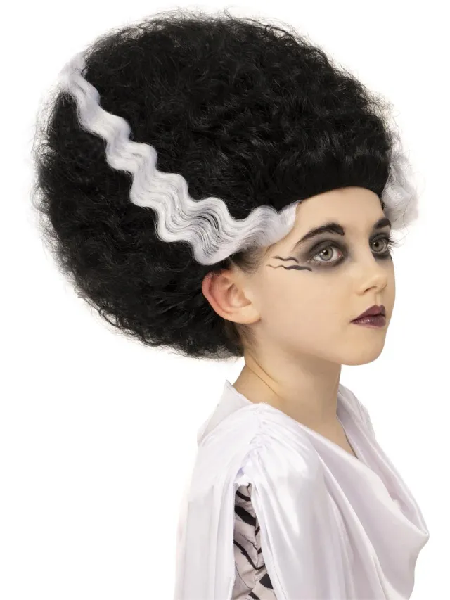 Smiffys Bride of Frankenstein parrucca bimba nera