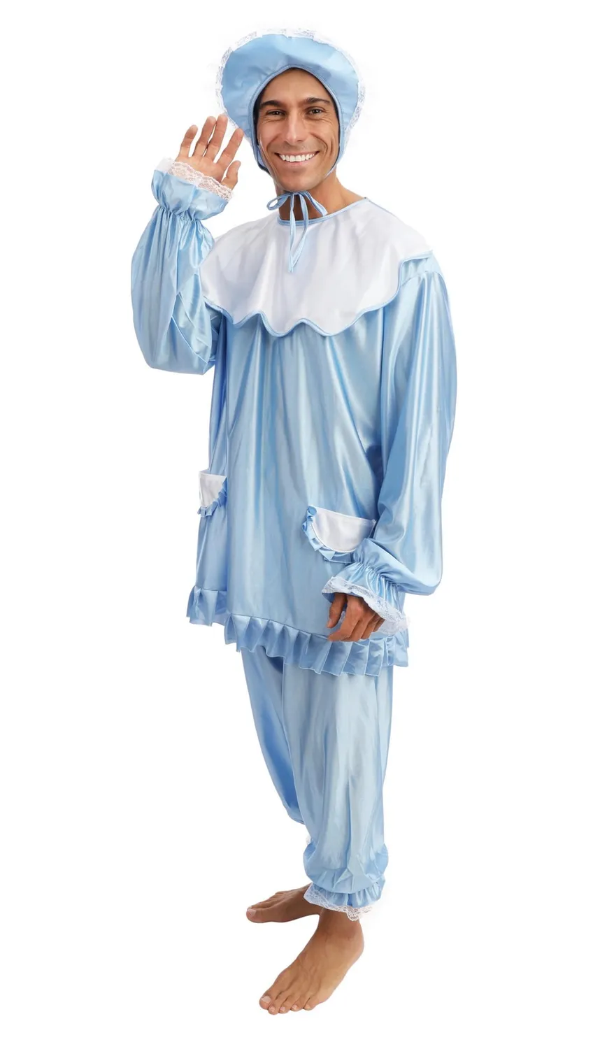 P'tit Clown Costume Neonato adulto L-XL blu umoristico