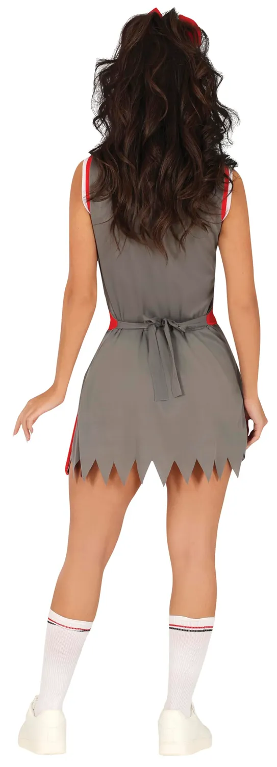 Guirca cheerleader zombie costume donna S rosso grigio