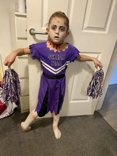 Smiffys Dark Cheerleader costume bambina nero viola 7-9 anni