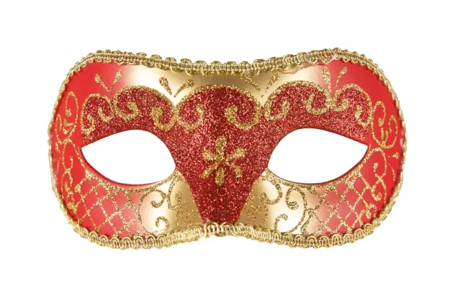 P'tit Clown 23400 maschera veneziana bianco oro lusso