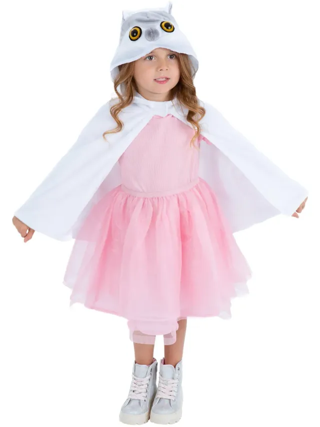 Smiffys Deluxe Baby Owl Mantello Gufo Bambina 4-7 Anni Peluche