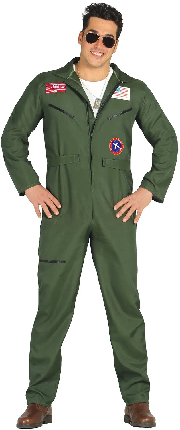 Guirca Pilota Caccia costume adulto XL 54-56 verde