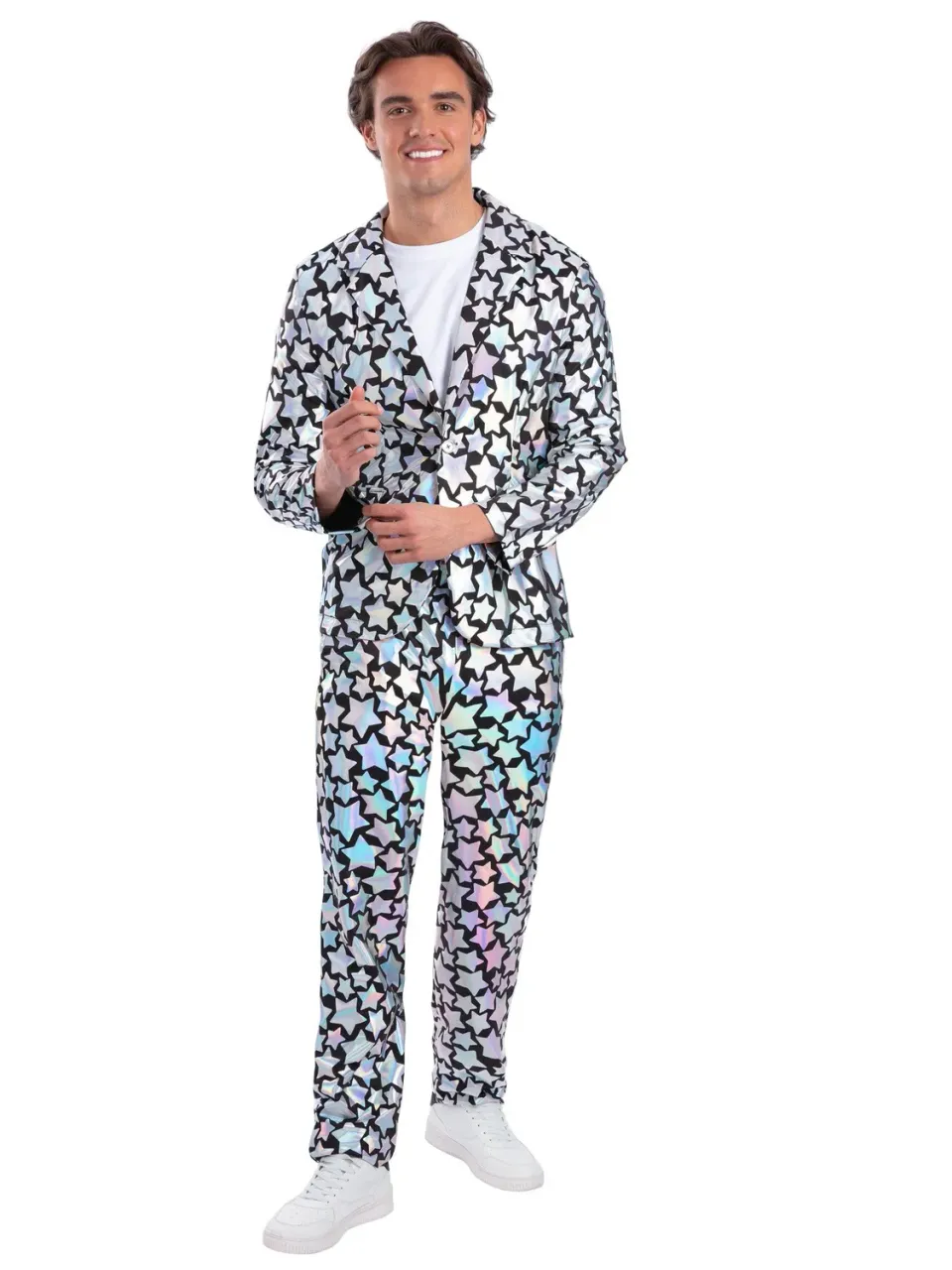 Smiffys Star Gazer giacca uomo olografica stelle M-XL